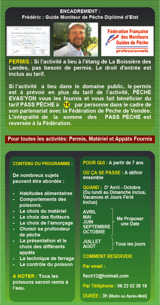 Stage de Pêche à La Ligne en Vendée