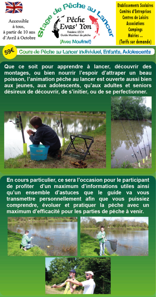 Stage Pêche au Lancer en Vendée Stage Pêche au Lancer en Vendée