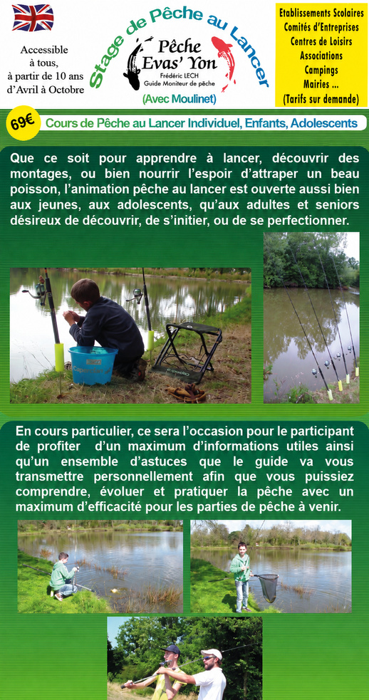Stage Pêche au Lancer en Vendée Stage Pêche au Lancer en Vendée