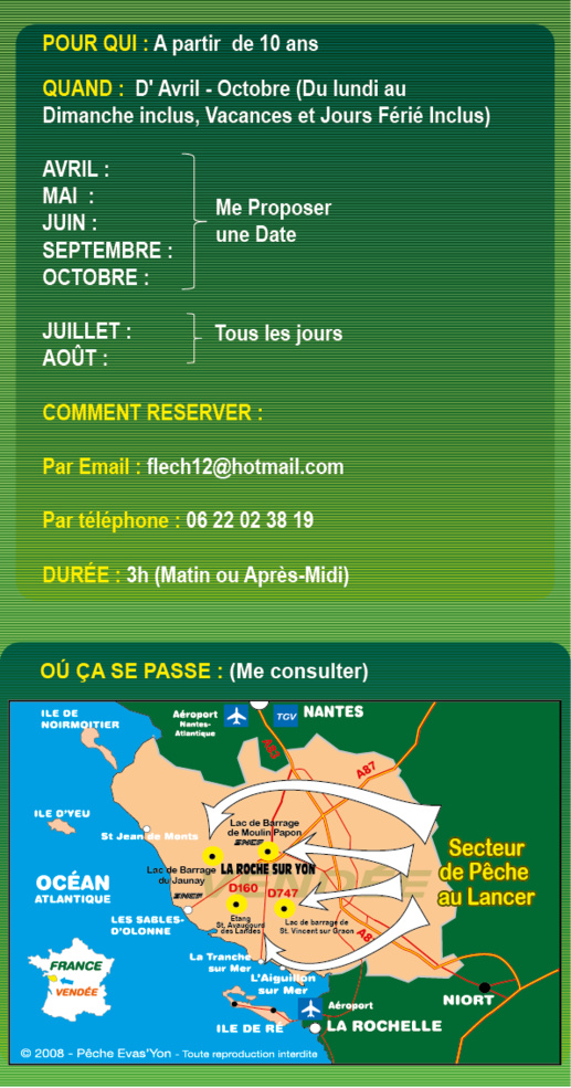 Stage Pêche au Lancer en Vendée Stage Pêche au Lancer en Vendée