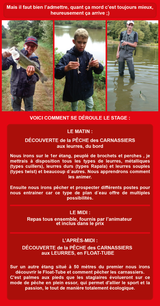 Stage Carnassiers Ados, Journée Complète, en Vendée Stage Carnassiers Ados, Journée Complète, en Vendée