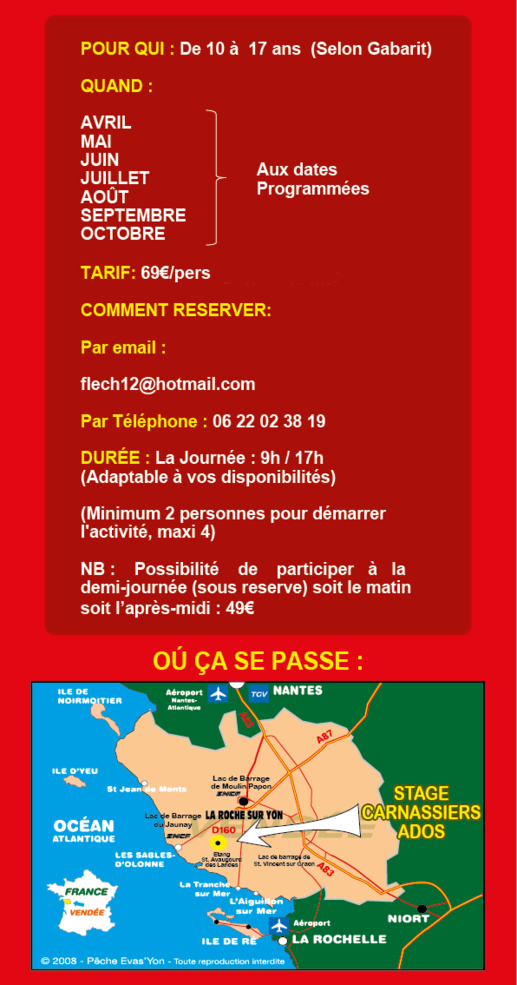 Stage Carnassiers Ados, Journée Complète, en Vendée Stage Carnassiers Ados, Journée Complète, en Vendée