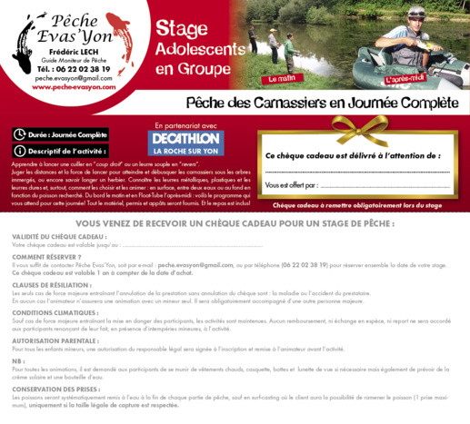 Stage Carnassiers Ados, Journée Complète, en Vendée Stage Carnassiers Ados, Journée Complète, en Vendée