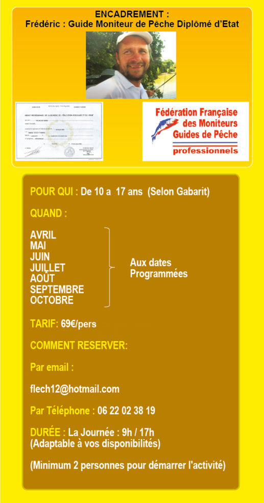 Stage Adolescents Carpe, en Journée Complète, en Vendée Stage Adolescents Carpe, en Journée Complète, en Vendée