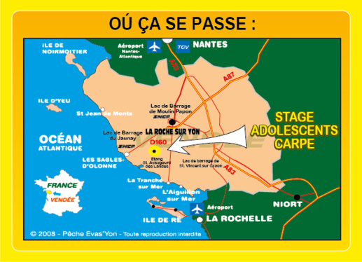 Stage Adolescents Carpe, en Journée Complète, en Vendée Stage Adolescents Carpe, en Journée Complète, en Vendée