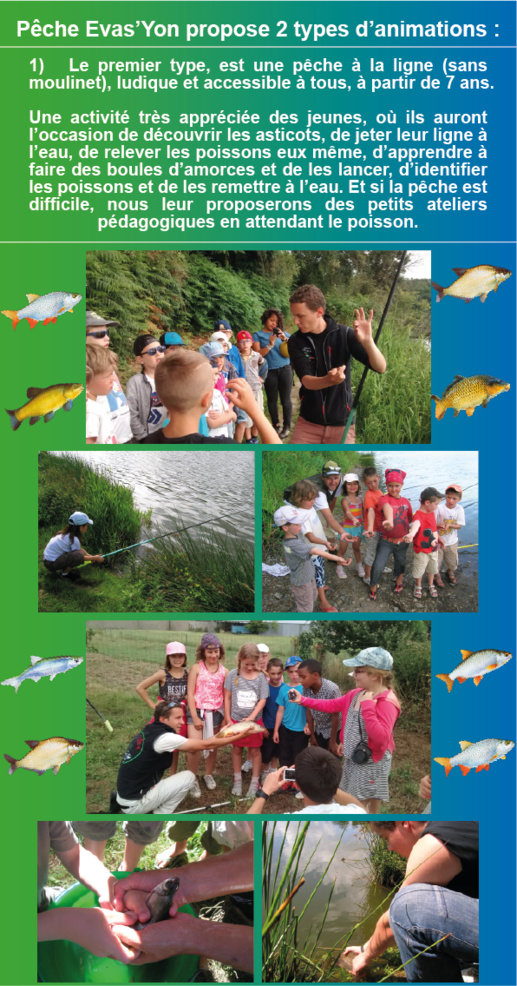 Animations Pêche, en Vendée, pour Centres de Loisirs
