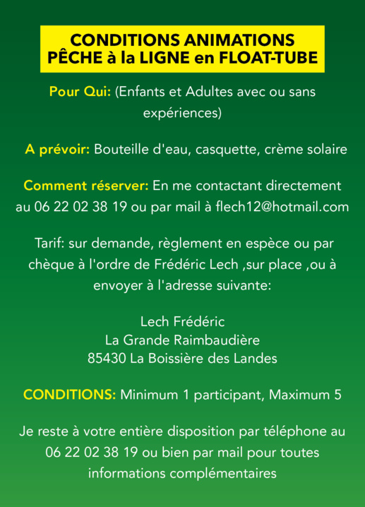 ANIMATIONS ESTIVALES PÊCHE JUILLET / AOÛT 2023 ANIMATIONS ESTIVALES PÊCHE JUILLET / AOÛT 2023