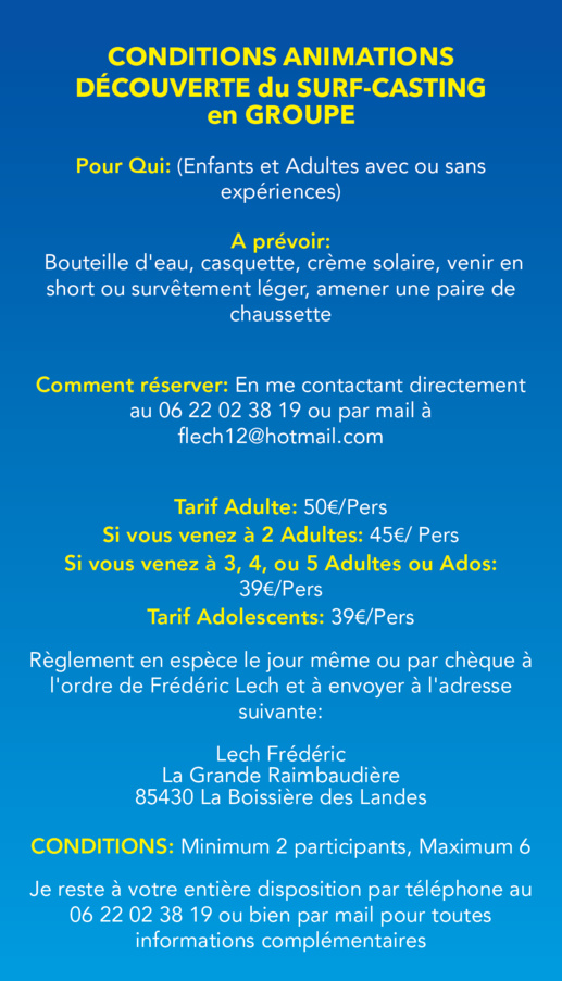 ANIMATIONS ESTIVALES PÊCHE JUILLET / AOÛT 2023