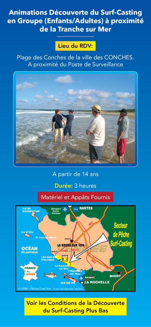 Cliquez sur Découverte du Surf-Casting en Vendée, en Groupe