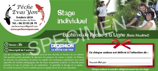 Offrez un Stage de Pêche en Vendée en Chèque Cadeaux