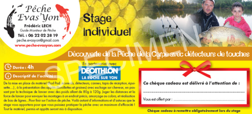 Offrez un Stage de Pêche en Vendée en Chèque Cadeaux