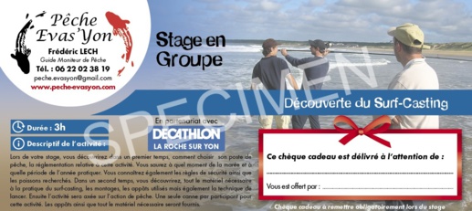 Offrez un Stage de Pêche en Vendée en Chèque Cadeaux