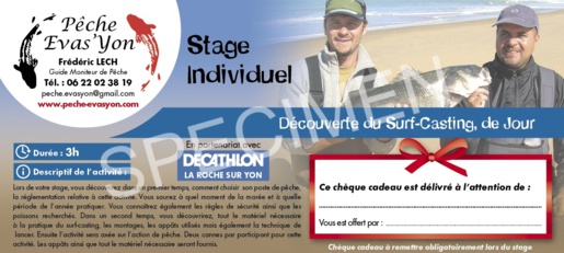 Offrez un Stage de Pêche en Vendée en Chèque Cadeaux