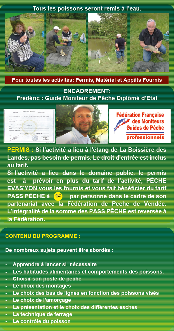 Stage Pêche au Lancer en Vendée