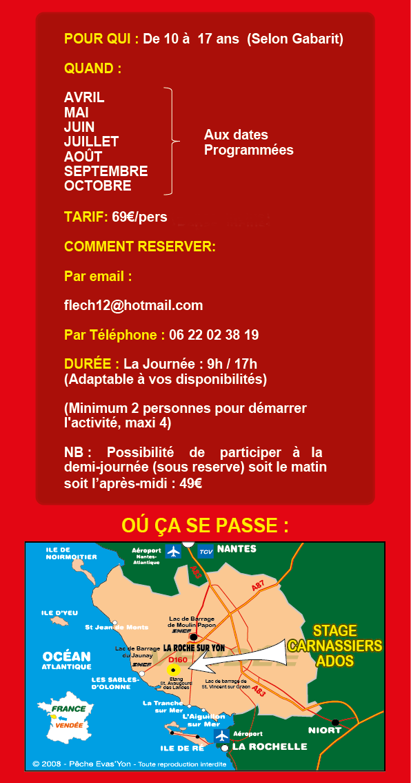Stage Carnassiers Ados, Journée Complète, en Vendée