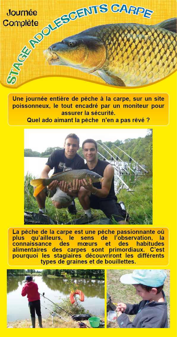 Stage Adolescents Carpe, en Journée Complète, en Vendée