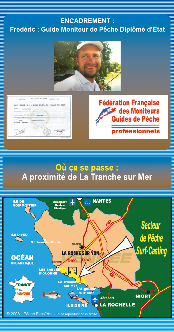 Stage Découverte du Surf-Casting en Vendée, en Groupe Stage Découverte du Surf-Casting en Vendée, en Groupe