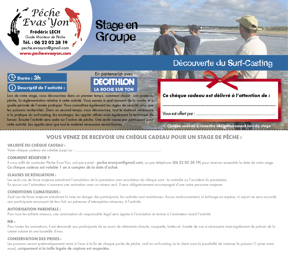 Stage Découverte du Surf-Casting en Vendée, en Groupe Stage Découverte du Surf-Casting en Vendée, en Groupe