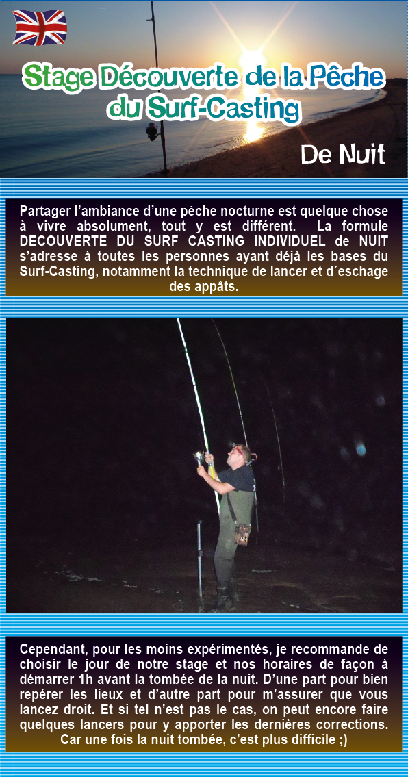 Stage Découverte du Surf-Casting en Vendée, de Nuit
