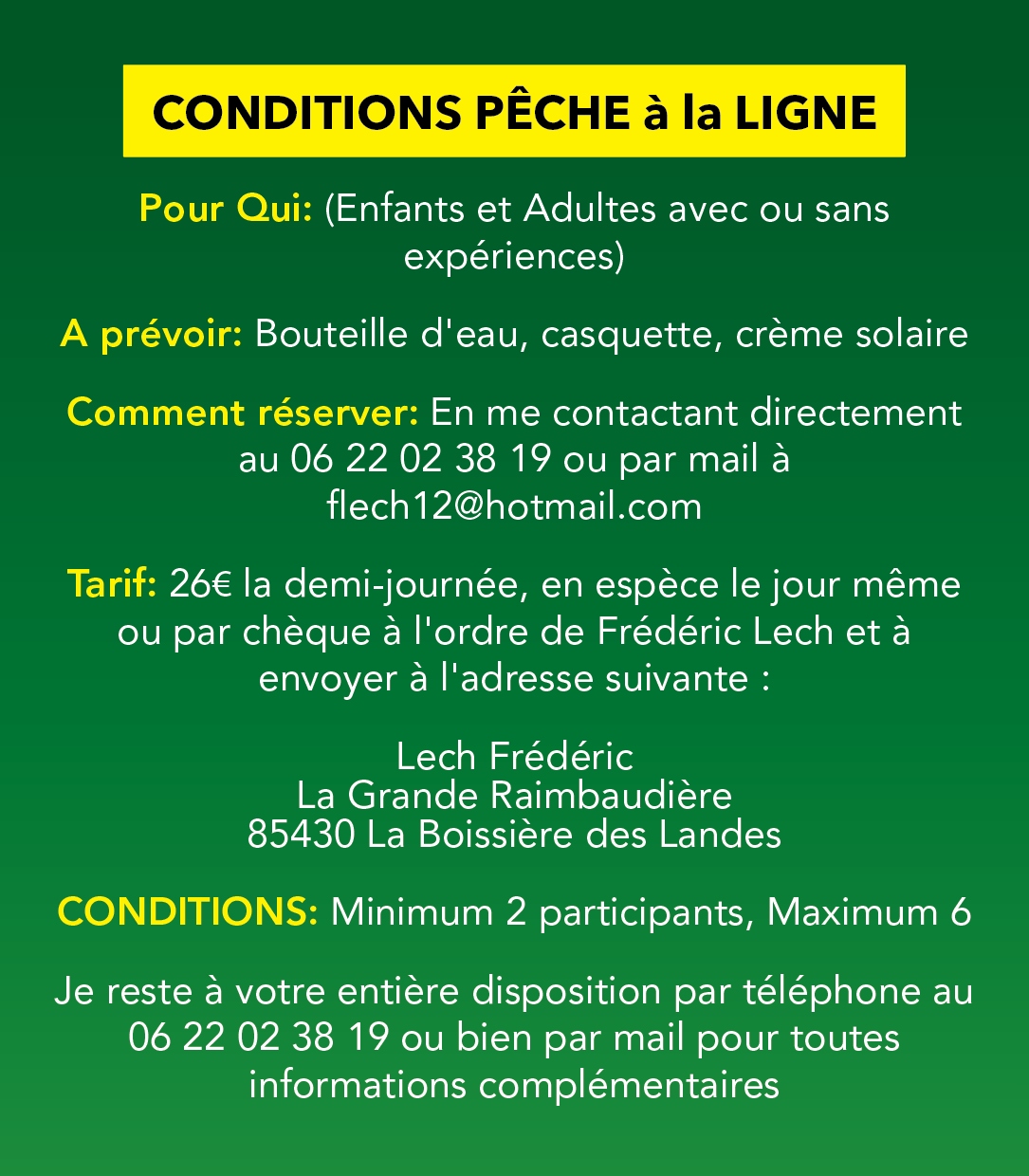 ANIMATIONS ESTIVALES PÊCHE JUILLET / AOÛT 2023 ANIMATIONS ESTIVALES PÊCHE JUILLET / AOÛT 2023