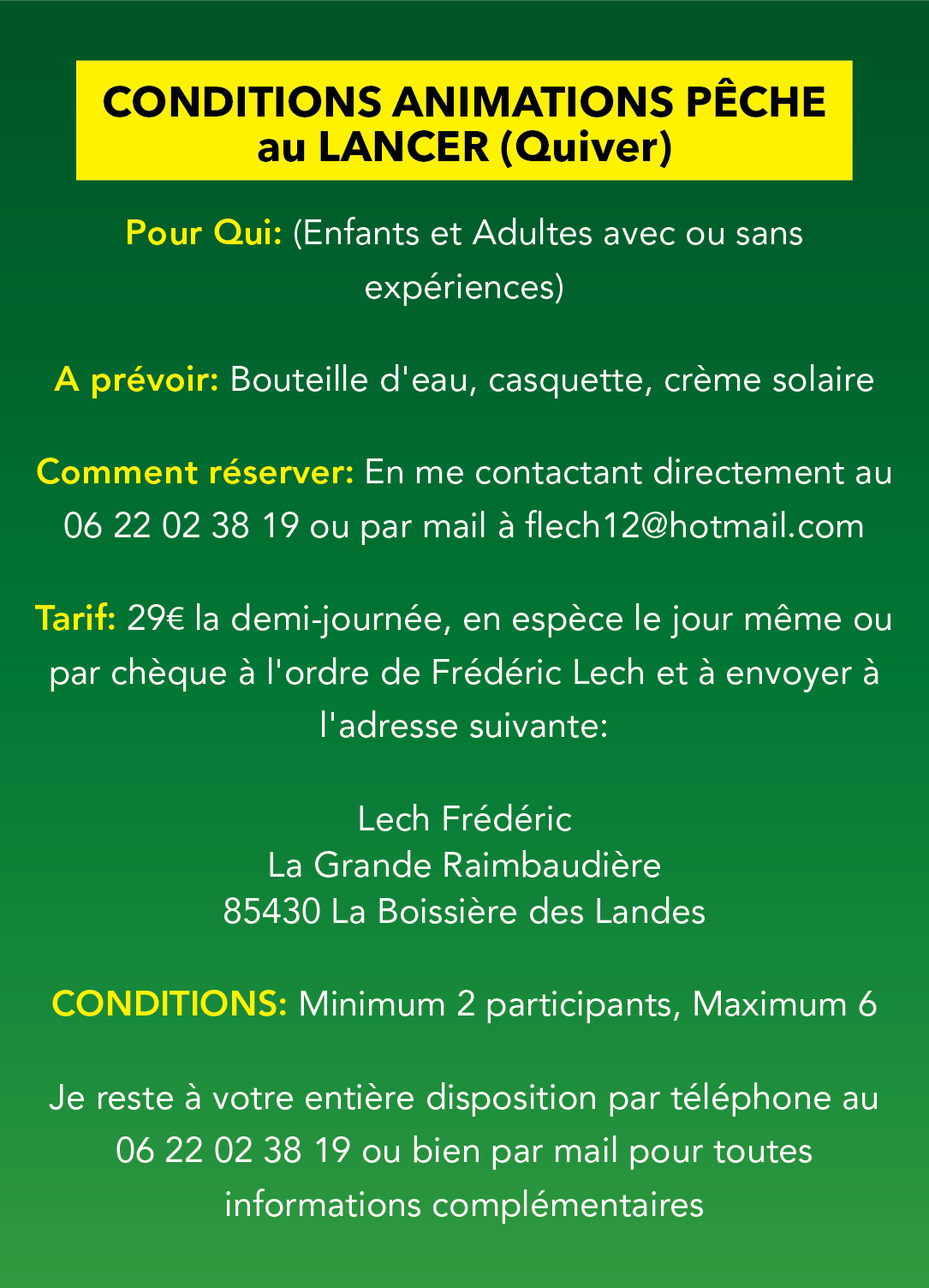 ANIMATIONS ESTIVALES PÊCHE JUILLET / AOÛT 2023 ANIMATIONS ESTIVALES PÊCHE JUILLET / AOÛT 2023