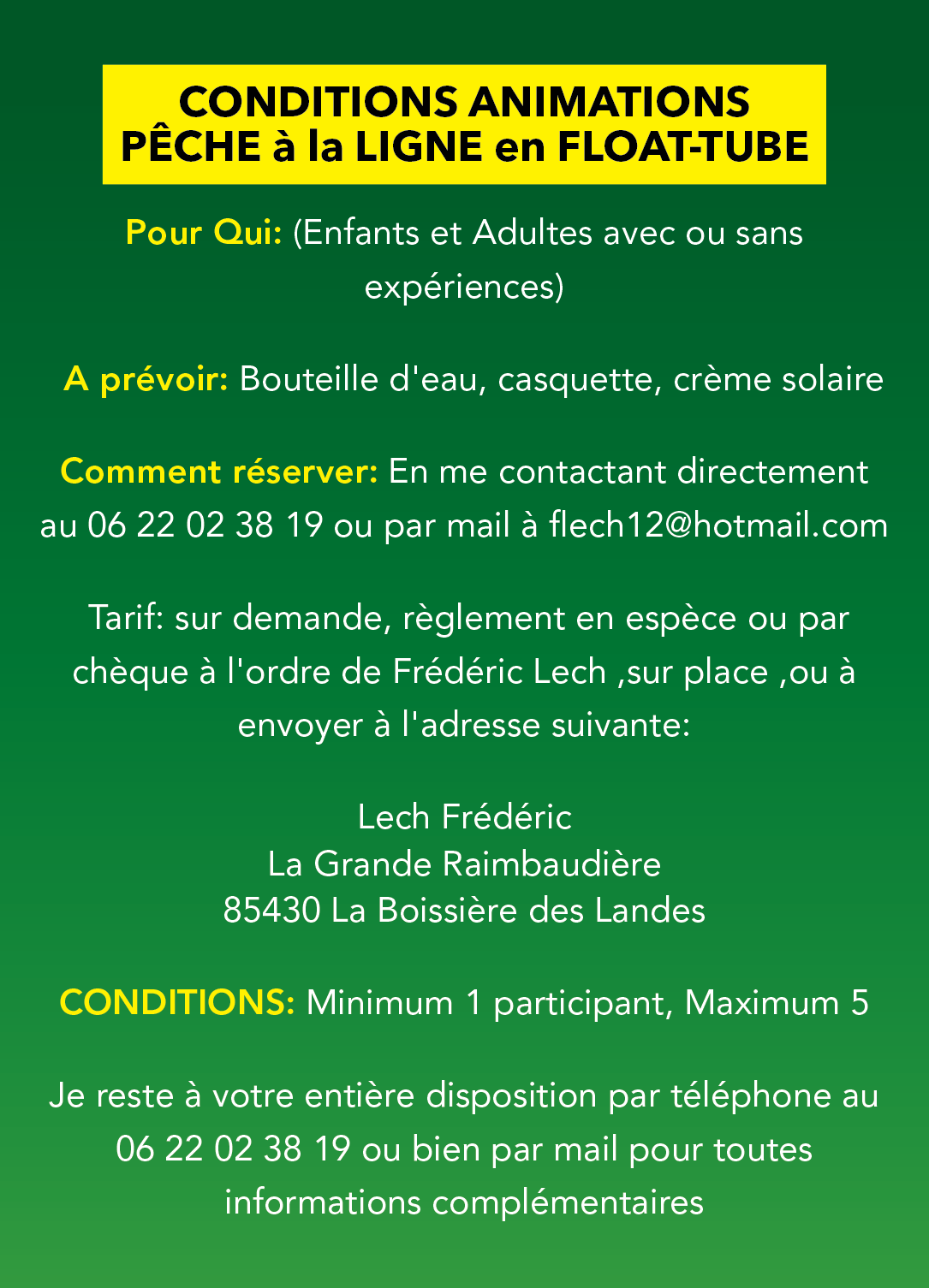 ANIMATIONS ESTIVALES PÊCHE JUILLET / AOÛT 2023 ANIMATIONS ESTIVALES PÊCHE JUILLET / AOÛT 2023