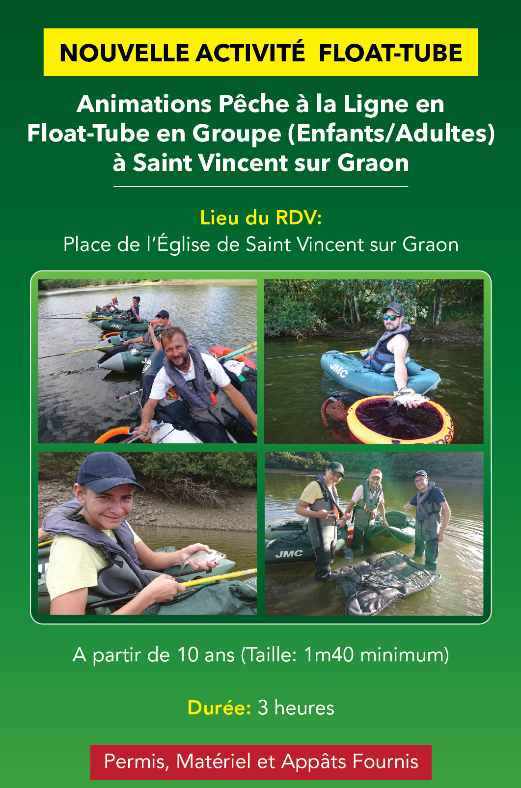 Accessible à tous, Pêche à la Ligne en Float-Tube en Vendée