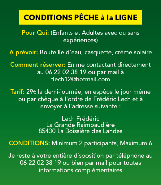 Animations Pêche à la Ligne en Groupe, en Vendée