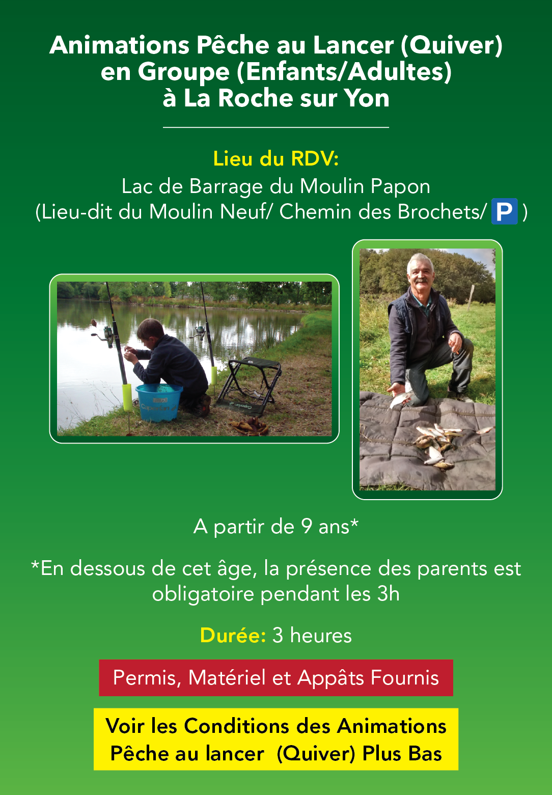 Animations Pêche au Lancer en Groupe, en Vendée