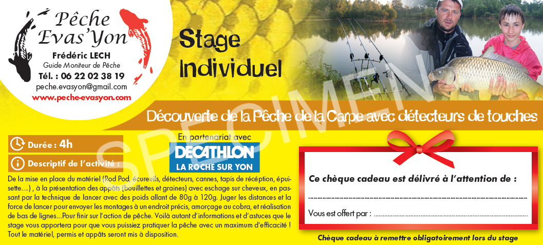 Offrez un Stage de Pêche en Vendée en Chèque Cadeaux