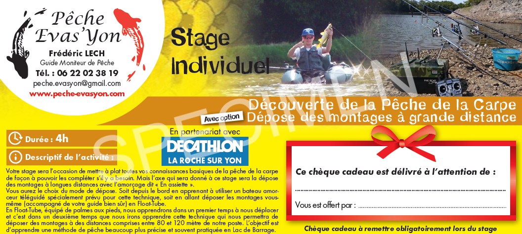 Offrez un Stage de Pêche en Vendée en Chèque Cadeaux