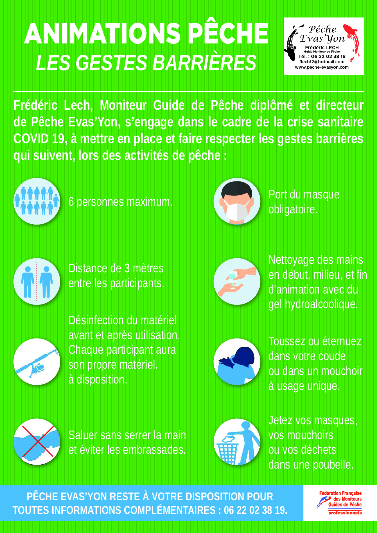 COVID 19 : Protocole Sanitaire Pêche Evas'Yon